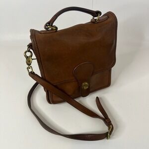 VTG COACH Manor Turnlock Leather Satchel Crossbody British Willis Bag Y2K-I-2